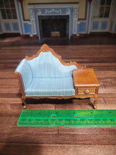 Load image into Gallery viewer, Light Blue and Oak Colored Telephone Chair
