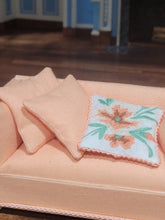 Load image into Gallery viewer, Light Peach-Colored Sofa with 5 Pillows
