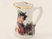 Load image into Gallery viewer, Dollhouse Miniature ~ Reutter Porcelain Pitcher with Little Girl holding Strawberries
