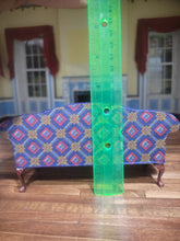 Load image into Gallery viewer, Dark Blue Couch w/ Flower &amp; Shape Pattern
