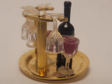 Load image into Gallery viewer, Brass Wine Holder with Red Wine Bottle and Glasses
