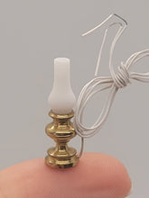Load image into Gallery viewer, Dollhouse Miniature ~ Golden Hurricane Lamp with White Flute
