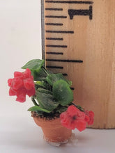 Load image into Gallery viewer, Dollhouse Miniature ~ 1:24 Scale, Several Red Flowers in Pot
