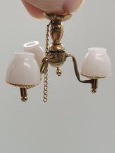 Load image into Gallery viewer, Dollhouse Miniature ~ ½&quot; Scale, 3-Arm Golden Chandelier
