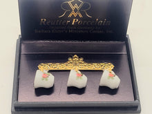 Load image into Gallery viewer, Dollhouse Miniature ~ Teacups on Gold Hanger by Reutter Porcelain
