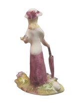 Load image into Gallery viewer, Anne Daulton – Porcelain Figurine Woman w/ Umbrella on Stroll

