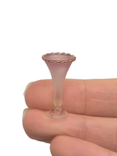 Load image into Gallery viewer, Glass Craft – Frosted White &amp; Pink Vase with Golden Rim
