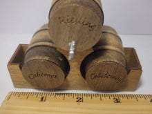 Load image into Gallery viewer, Medium - Riesling, Cabernet, and Chardonnay Barrels on Wooden Holder
