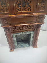 Load image into Gallery viewer, Tall Wooden Fireplace w/ Cabinets and Faux Marble
