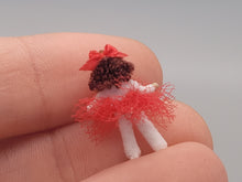 Load image into Gallery viewer, ½&quot; Brunette Ballerina Doll with Red bow and Red Tutu – by Cheryl Warder
