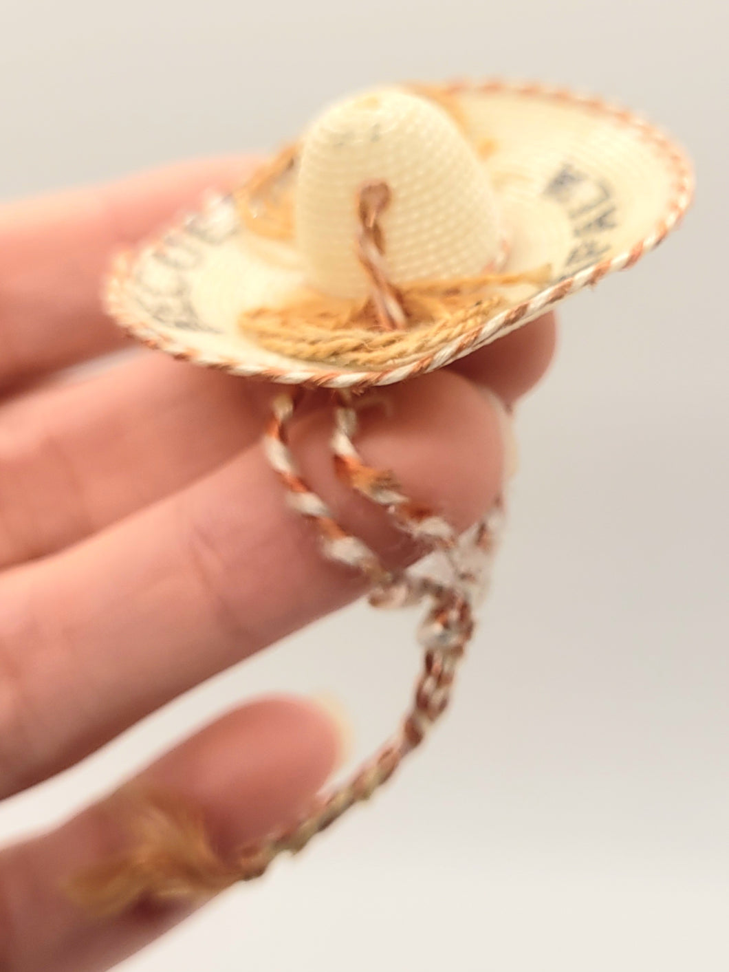 Dollhouse Miniature ~ 1:12 Scale, Tan Sombrero with 'Recuerdo Chapala' On Brim