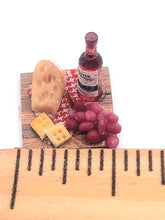Load image into Gallery viewer, Dollhouse Miniature ~ 1:24 Scale, Wine and Cheese Charcuterie Board
