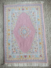 Load image into Gallery viewer, Dollhouse Miniature ~ Petit Point Pastel Soft Floral Design Rug - Ursula Sauerberg
