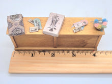 Load image into Gallery viewer, Wooden Table with Ladies Yarn and Boxes

