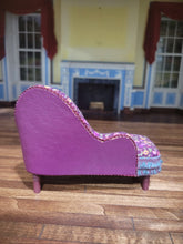 Load image into Gallery viewer, Purple Floral w/ Shag Chaise Lounge
