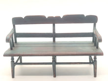 Load image into Gallery viewer, Dollhouse Miniature ~ 1:24 Scale, IGMA George Hoffman Blue Painted Wooden Bench
