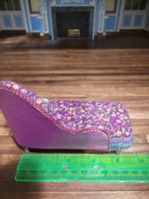 Load image into Gallery viewer, Purple Floral w/ Shag Chaise Lounge
