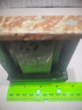 Load image into Gallery viewer, Vintage Metal Fireplace with Marble-Style Mantle
