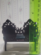 Load image into Gallery viewer, 2pc Set Bench and Side Chair Black Velvet and Mahogany
