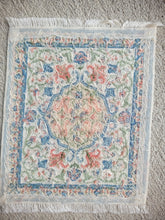 Load image into Gallery viewer, Dollhouse Miniature ~ Petit Point Vintage-Style Accent with Floral Vine Rug - Ursula Sauerberg
