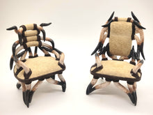 Load image into Gallery viewer, Dollhouse Miniature ~ 1:12 Scale, Horn Chair made by T. Dudley in 2015
