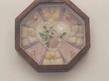 Load image into Gallery viewer, 1½&quot; Sailor&#39;s Valentine - Heart &amp; Florals Centerpiece surrounded by Assorted Shells &amp; Sand
