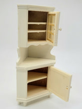 Load image into Gallery viewer, Dollhouse Miniature ~ 1/2&quot; Scale, Cream-Colored Corner Cabinet

