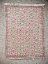 Load image into Gallery viewer, Dollhouse Miniature ~ Petit Point Floral Row Pattern Rug Faded Greens and Pinks - Ursula Sauerberg
