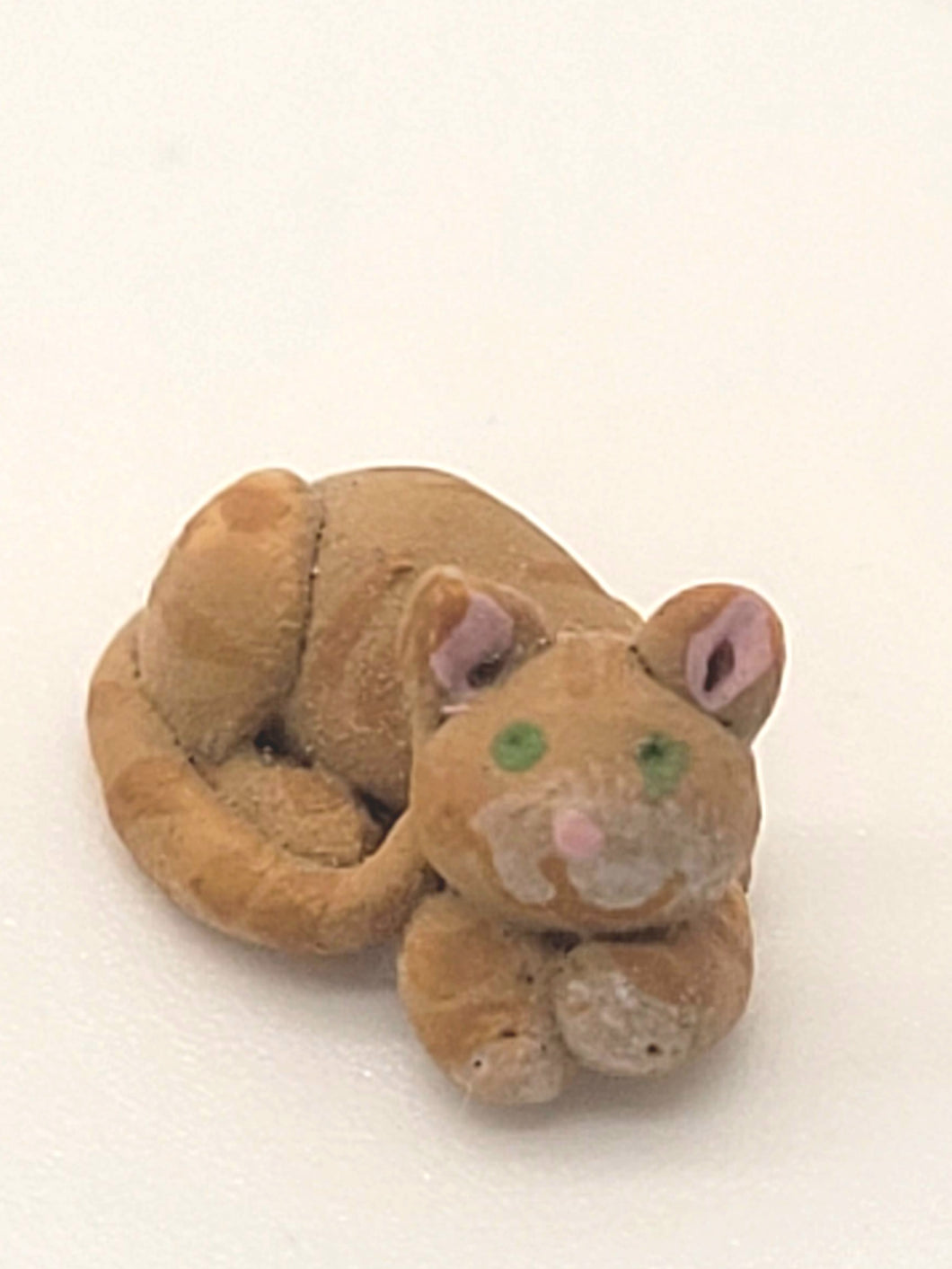 Dollhouse Miniature ~ 1:24 Scale, Orange Tabby Cat, Signed Bottom LP