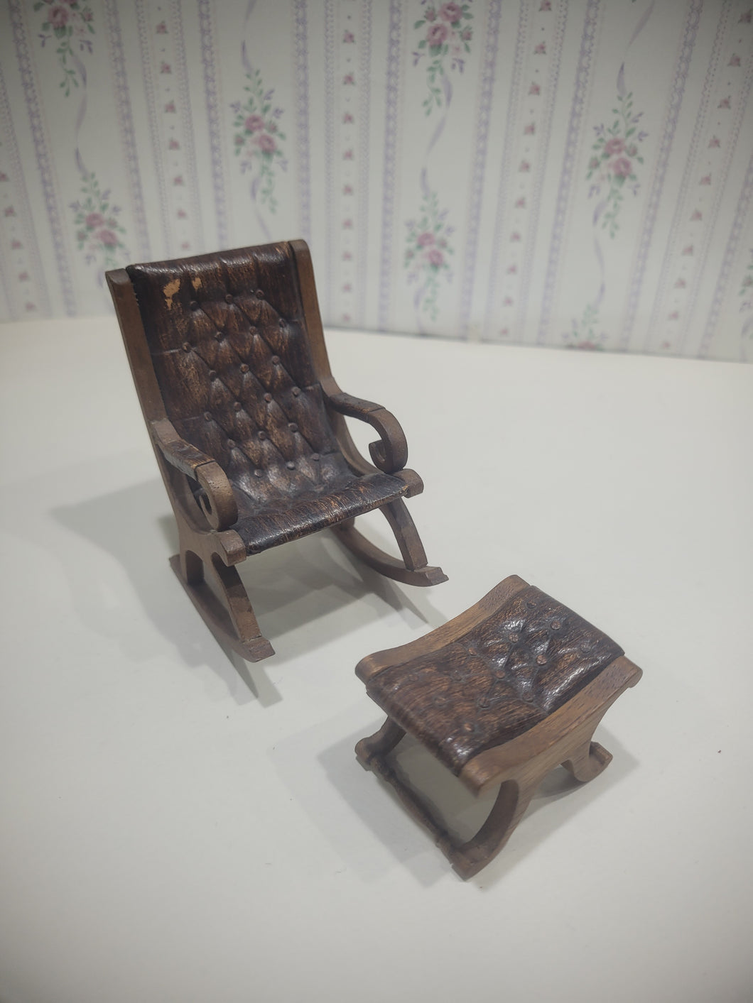 2pc Leather Rocking Chair Set