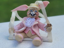 Load image into Gallery viewer, Arlette Evans Clay Bunny on Swing
