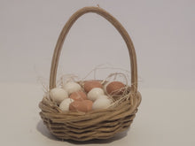 Load image into Gallery viewer, Brown &amp; White Eggs in Round Basket
