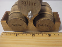 Load image into Gallery viewer, Medium - Wine, Zinfandel, and Chardonnay Barrels on Wood Holder
