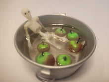 Load image into Gallery viewer, Skeleton Bobbing for Apples in Galvanized Tub
