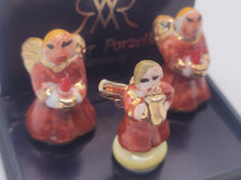 Load image into Gallery viewer, Dollhouse Miniature ~ Reutter Porcelain Handcrafted Angel Figurines holding Trumpets and Candles

