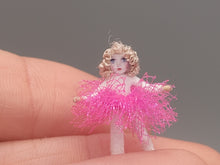 Load image into Gallery viewer, ¾&quot; Blonde Ballerina Doll in Hot Pink Tutu – by Cheryl Warder
