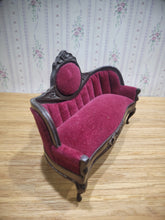 Load image into Gallery viewer, Burgundy/Plum Velvety Sofa

