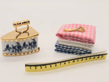 Load image into Gallery viewer, Dollhouse Miniature ~ Reutter Porcelain 3pc Sewing Kit
