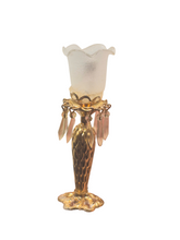 Load image into Gallery viewer, Metal Lamp w/ Frosted Glass Shade and Crystals
