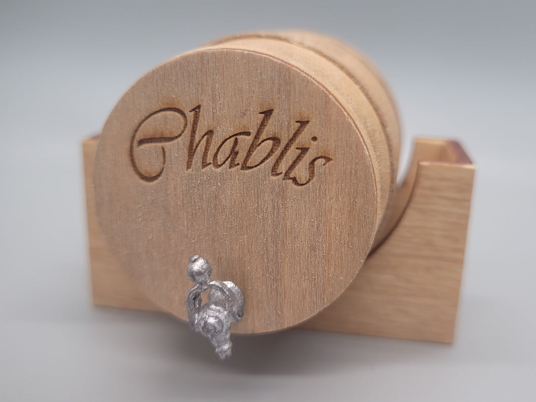 Large – Chablis Wooden Barrel with Wood Holder