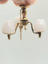 Load image into Gallery viewer, Dollhouse Miniature ~ ½&quot; Scale, 3-Arm Golden Chandelier
