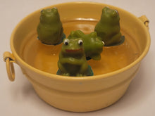 Load image into Gallery viewer, Four Frogs in Galvanized Yellow Tub
