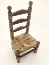 Load image into Gallery viewer, Dollhouse Miniature ~ 1:24 Scale, Old Style Wooden Chair with Woven Seat
