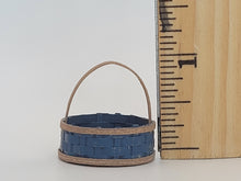 Load image into Gallery viewer, Al Chandronnait – Blue Woven Round Basket with Handle
