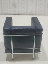 Load image into Gallery viewer, 2 Black Faux Leather Chrome Art Deco Living Room Chairs
