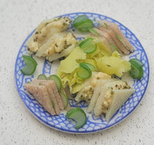 Load image into Gallery viewer, Cucumber &amp; Egg Salad Sandwiches on Avon Plate by The English Kitchen
