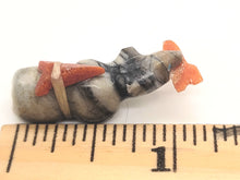 Load image into Gallery viewer, Carved Stone Bear with Salmon by Jeff Eriacho
