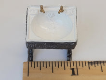 Load image into Gallery viewer, Dollhouse Miniature ~ 1:24 Scale, Porcelain &amp; Metal 4pc Bathroom Set
