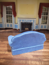 Load image into Gallery viewer, Blue Velvety 2pc Couch &amp; Chair Set with Pillows
