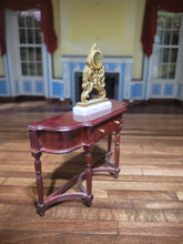 Load image into Gallery viewer, Mahogany Hall Table w/ Clock Decoration
